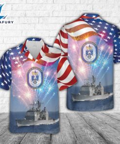 US Navy USS Normandy (CG-60), 4th Of July Hawaiian Shirt