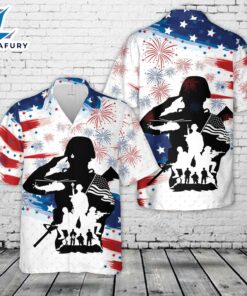 US Soldier Veteran, 4th Of July Hawaiian Shirt