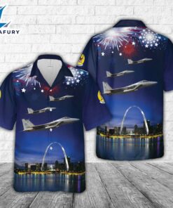 USAF Missouri Air National Guard 110th Fighter Squadron McDonnell Douglas F-15C Eagle, 4th Of July Hawaiian Shirt