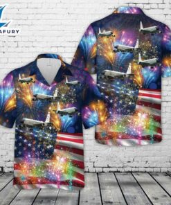 USAF RC-135 Rivet Joint Recon Airplane, 4th Of July Hawaiian Shirt