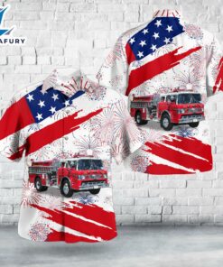 Verona, Pennsylvania, Penn Hills Volunteer Fire Department No.4 Engine 41 1980 Ford C8000Pierce, 4th Of July Hawaiian Shirt