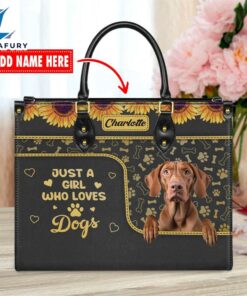 Vizsla Dog Just A Girl Who Loves Dogs Leather Handbag