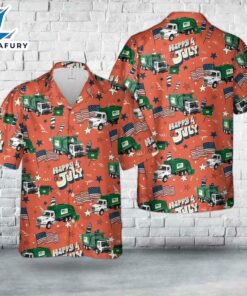 Waste Management Garbage Truck, 4th Of July Hawaiian Shirt