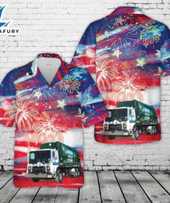Waste Pro Mack MRU, 4th Of July Hawaiian Shirt