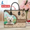 West Highland White Terrier Dog Duccy Dog Lover Leather Handbag
