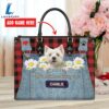 West Highland White Terrier Dog This Human Belongs To Leather Handbag