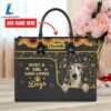 Whippet Dog Just A Girl Who Loves Dogs Leather Handbag