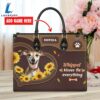 Whippet Dog Kisses Fix Everything Leather Handbag