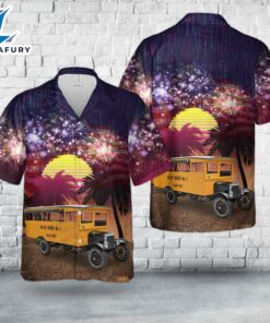 1927 Blue Bird No. 1 School Bus, 4th Of July Hawaiian Shirt