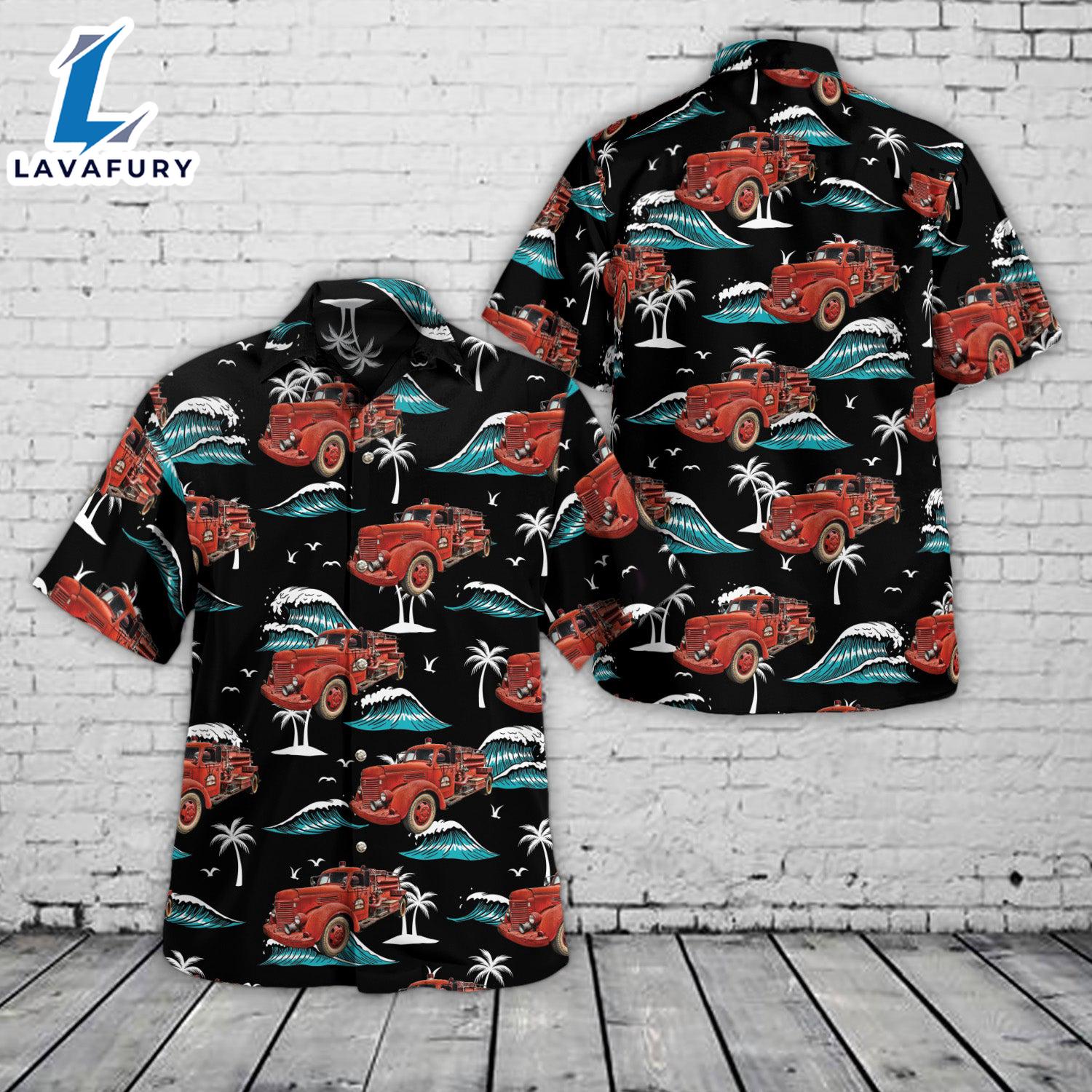 1942 International KR11 Fire Truck Hawaiian Shirt Gift Summer 1942 International KR11 Fire Truck Hawaiian Shirt Gift Summer