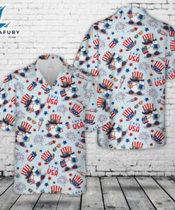 4th of July America Independence With Gnome Celebrating Hawaiian Shirt