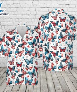 4th Of July Butterflies Hawaiian Shirt