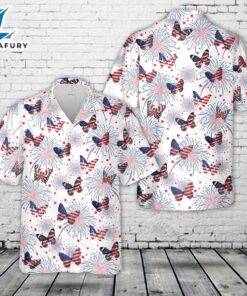 4th of July Butterflies Seamless Hawaiian Shirt