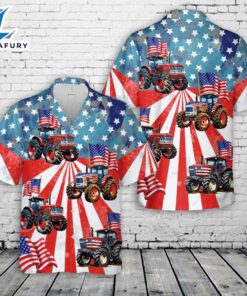 4th Of July Farm Tractor American Flag Hawaiian Shirt