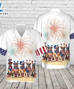 4th Of July Pit Bull Hawaiian Shirt