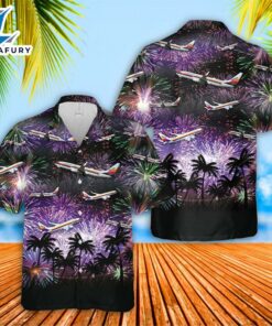American Airlines Air Cal Heritage 4th Of July Hawaiian Shirt