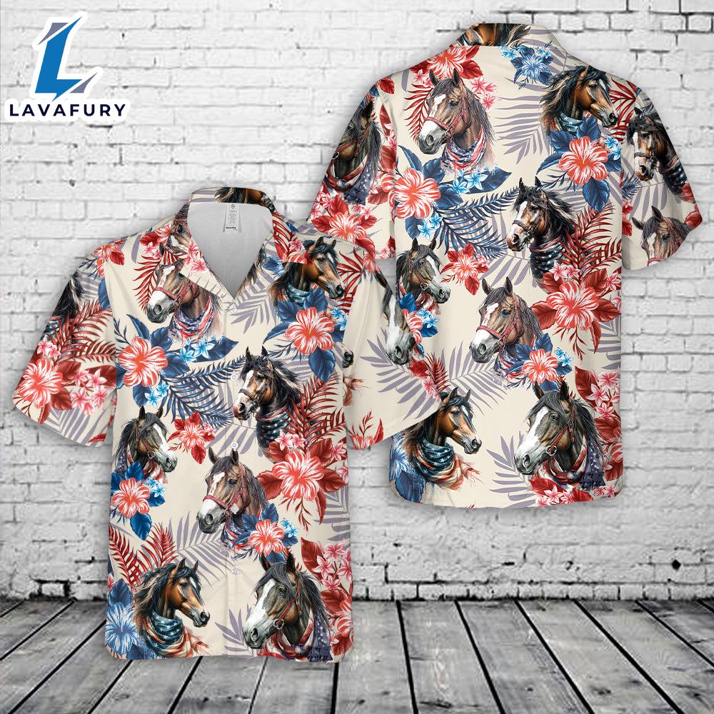 American Mustang Horse, 4th Of July Hawaiian Shirt 4TH Of July American Mustang Horse, 4th Of July Hawaiian Shirt 4TH Of July