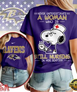 Baltimore Ravens NFL Snoopy Never Underestimate A Nurse Unisex T Shirt