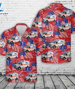 Bell Ambulance, Milwaukee, Wisconsin, 4th Of July Hawaiian Shirt
