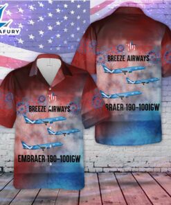 Breeze Airways Embraer 190-100IGW, 4th Of July Hawaiian Shirt