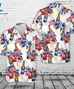 Bud Light Bottle, 4th Of July Hawaiian Shirt
