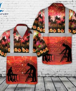 Carpenter Tropical 4th Of July Hawaiian Shirt