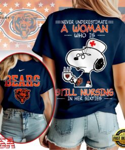 Chicago Bears NFL Snoopy Never Underestimate A Nurse Unisex T Shirt