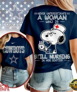Dallas Cowboys NFL Snoopy Never Underestimate A Nurse Unisex T Shirt