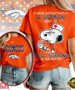 Denver Broncos NFL Snoopy Never Underestimate A Nurse Unisex T Shirt