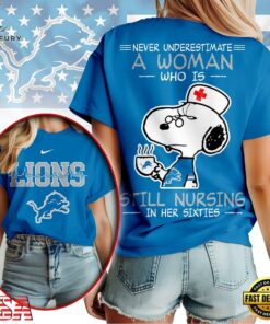 Detroit Lions NFL Snoopy Never Underestimate A Nurse Unisex T Shirt