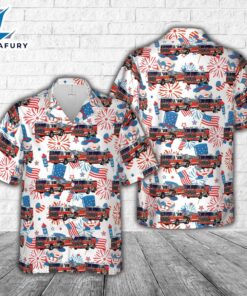 District of Columbia Fire and Emergency Medical Services Department Engine 30 & Truck 17 Da' Heights, 4th Of July Hawaiian Shirt