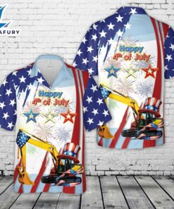 Excavator, 4th Of July Hawaiian Shirt