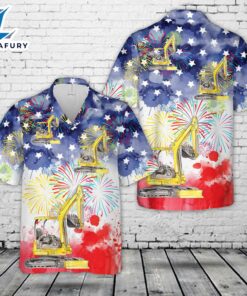 Excavator Backhoe construction, 4th Of July Hawaiian Shirt