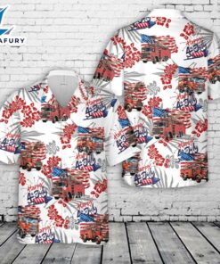 Fire Truck 4th Of July Hawaiian Shirt