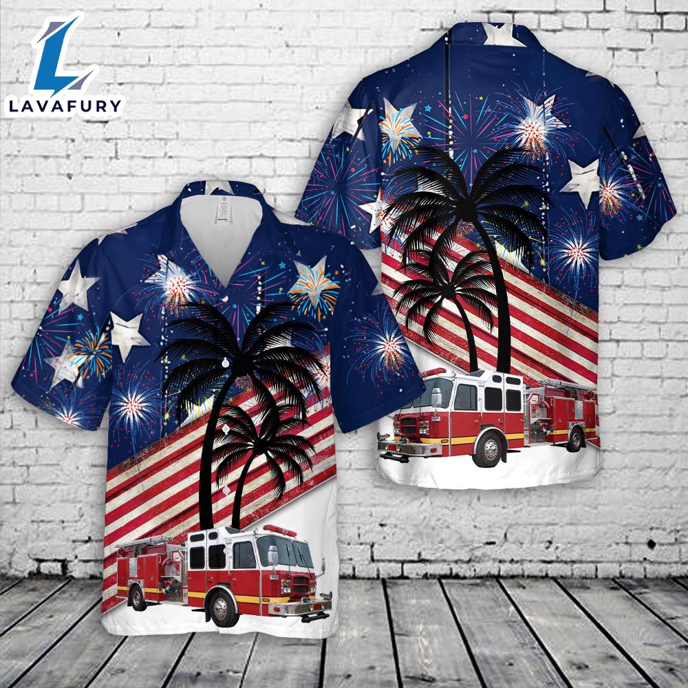 Fire Truck Firefighter, 4th Of July Hawaiian Shirt 2 Gift Summer Fire Truck Firefighter, 4th Of July Hawaiian Shirt 2 Gift Summer