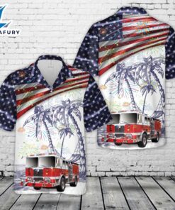 Fire Truck Firefighter, 4th Of July Hawaiian Shirt