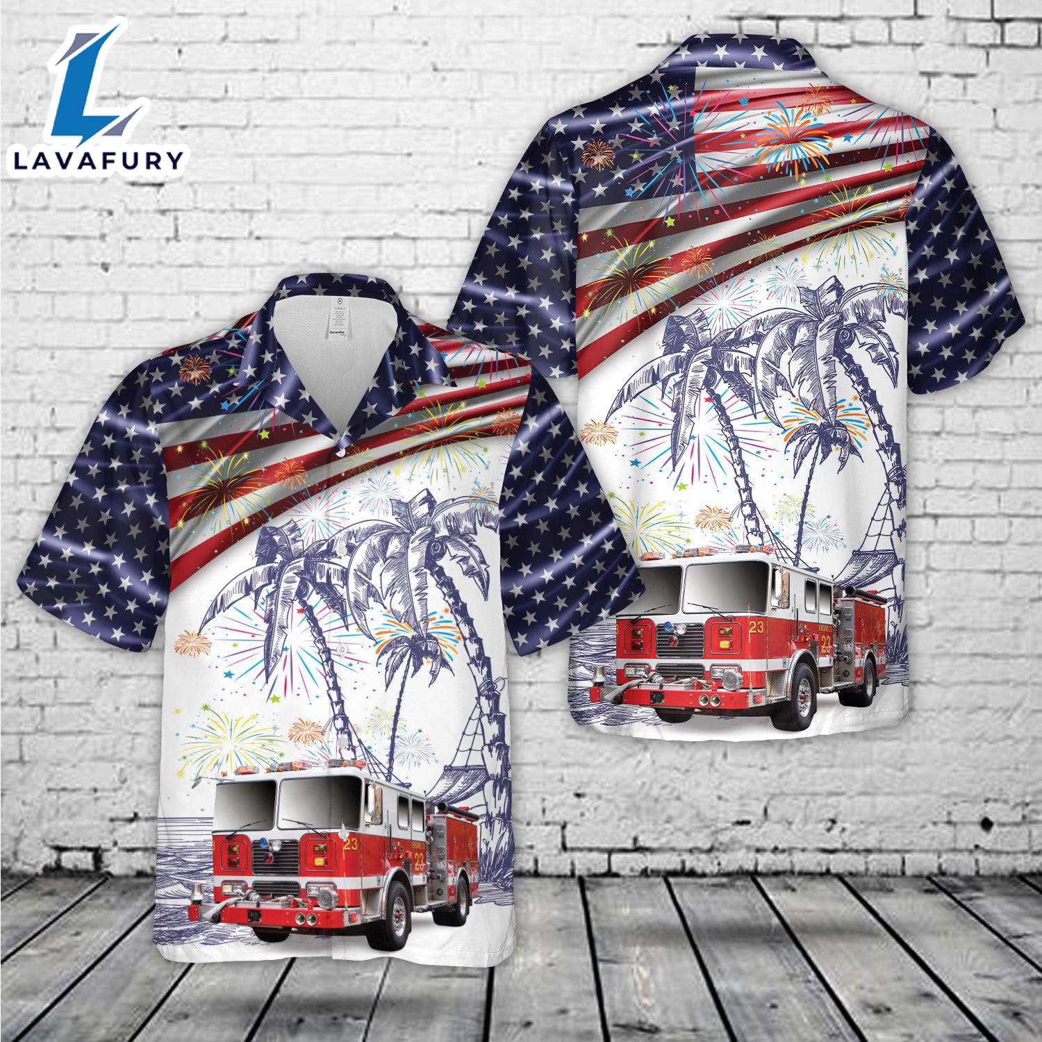 Fire Truck Firefighter, 4th Of July Hawaiian Shirt Gift Summer Fire Truck Firefighter, 4th Of July Hawaiian Shirt Gift Summer