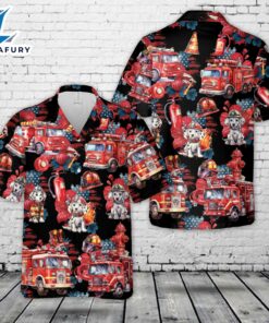 Fire Truck Hawaiian Shirt