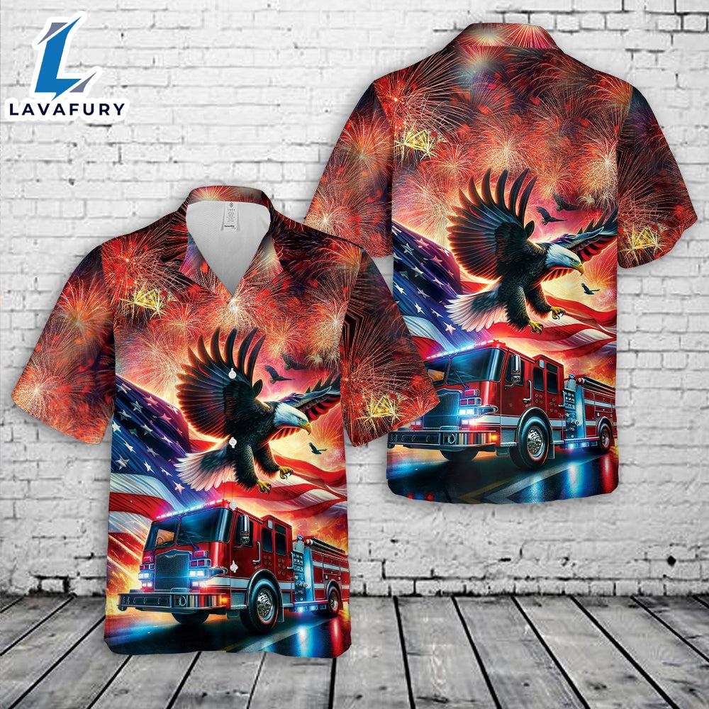 Fire Truck Patriot Eagle 4th Of July Hawaiian Shirt 1 Gift Summer Fire Truck Patriot Eagle 4th Of July Hawaiian Shirt 1 Gift Summer