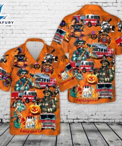 Fire Trucks Halloween Hawaiian Shirt