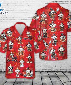 Firefighter Dalmatian, 4th Of July Hawaiian Shirt