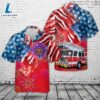 Firefighter Fire Truck, 4th Of July Hawaiian Shirt 1