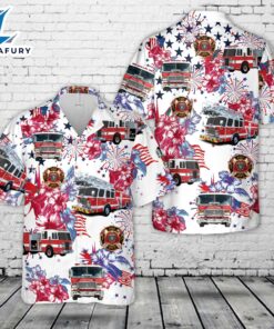Firefighter Fire Truck, 4th Of July Hawaiian Shirt 2