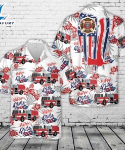 Firefighter Fire Truck, 4th Of July Hawaiian Shirt 4