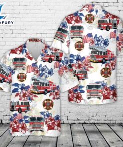 Firefighter Fire Truck, 4th Of July Hawaiian Shirt