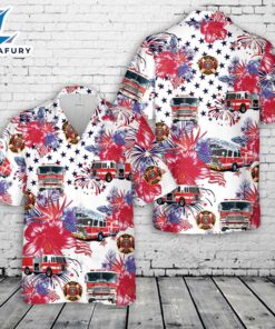 Firefighter Fire Truck, 4th Of July Men's Hawaiian Shirt