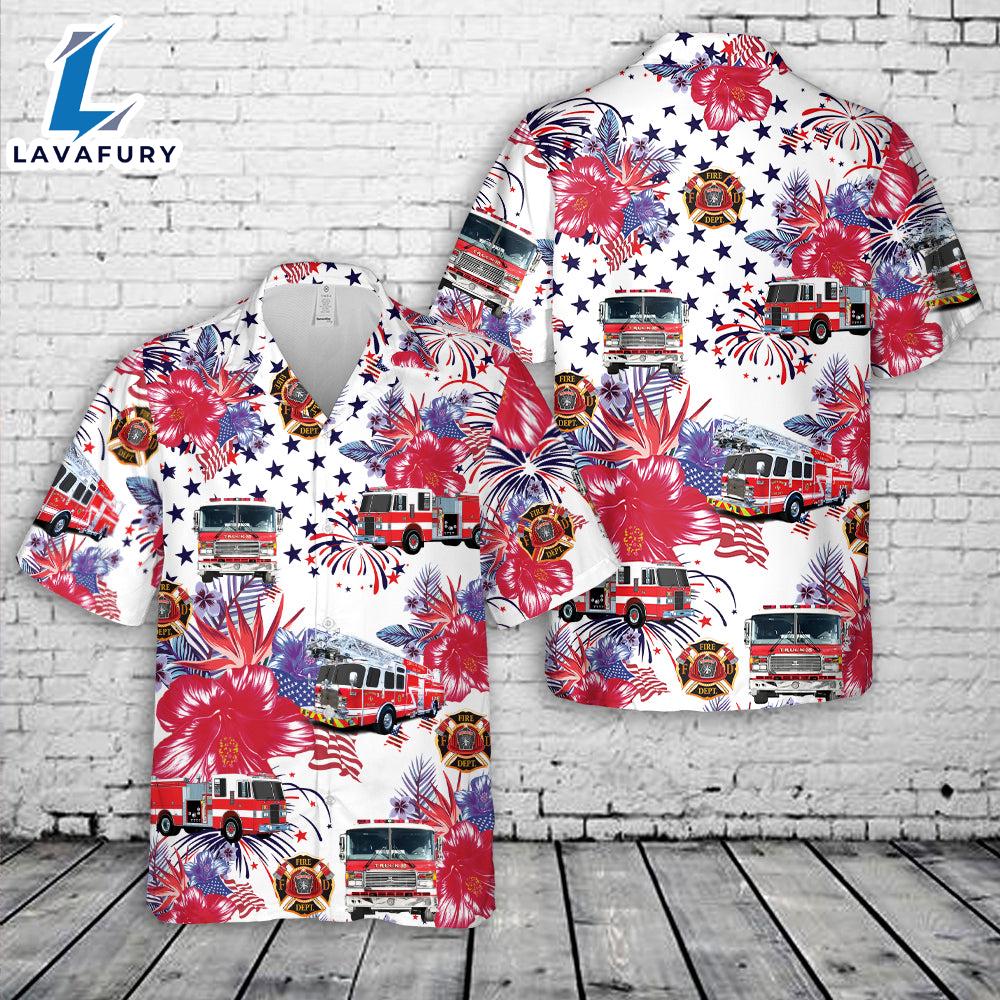 Firefighter Fire Truck, 4th Of July Men's Hawaiian Shirt Gift Summer Firefighter Fire Truck, 4th Of July Men's Hawaiian Shirt Gift Summer