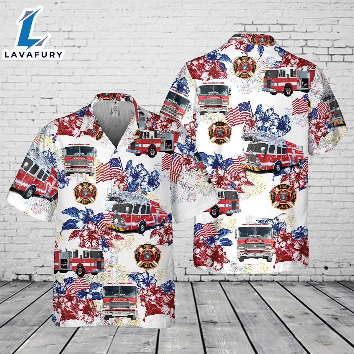 Firefighter Fire Truck, 4th Of July Pocket Hawaiian Shirt Gift Summer Firefighter Fire Truck, 4th Of July Pocket Hawaiian Shirt Gift Summer