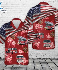Firefighter Fire Truck Hawaiian Shirt