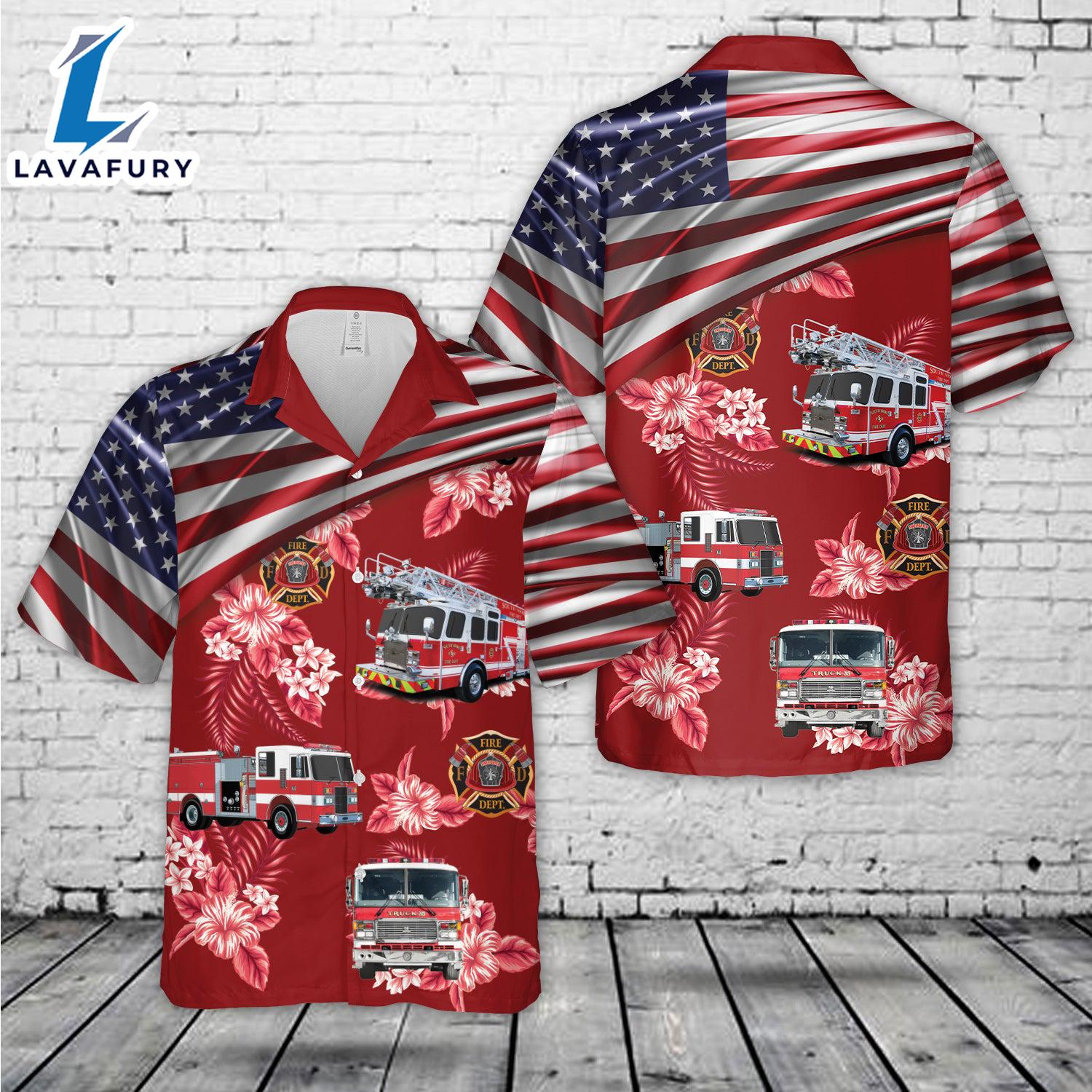 Firefighter Fire Truck Hawaiian Shirt Gift Summer Firefighter Fire Truck Hawaiian Shirt Gift Summer